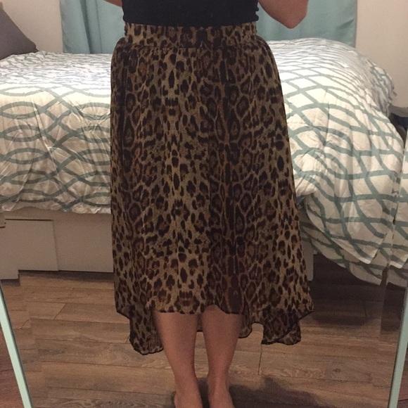Leopard high low skirt - Picture 1 of 3